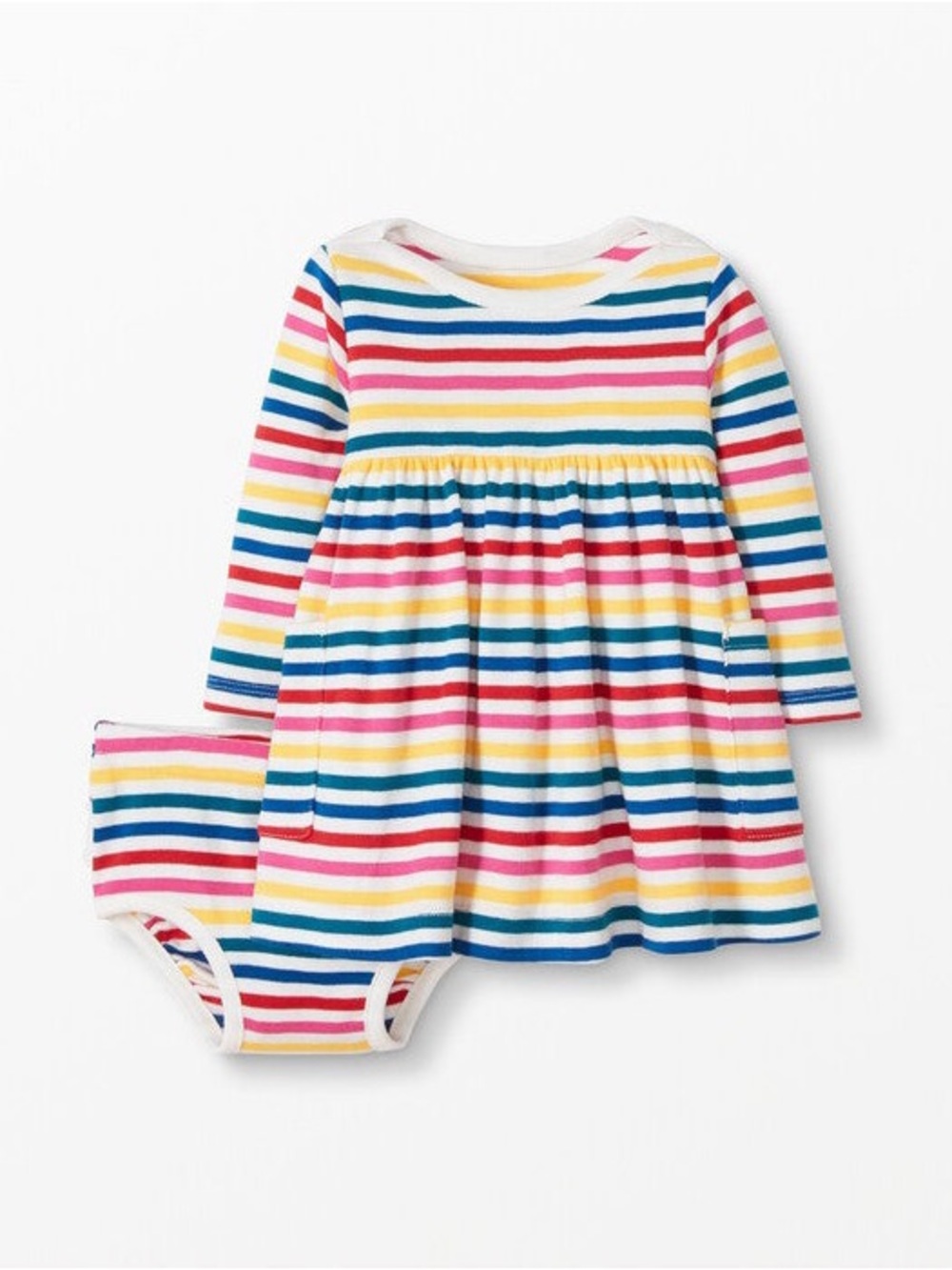 Hanna Andersson Rainbow Striped Long Sleeve Ruffle diaper set - 6-12 months